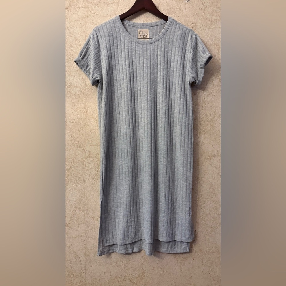 Chaser Heather Gray Ribbed Dress